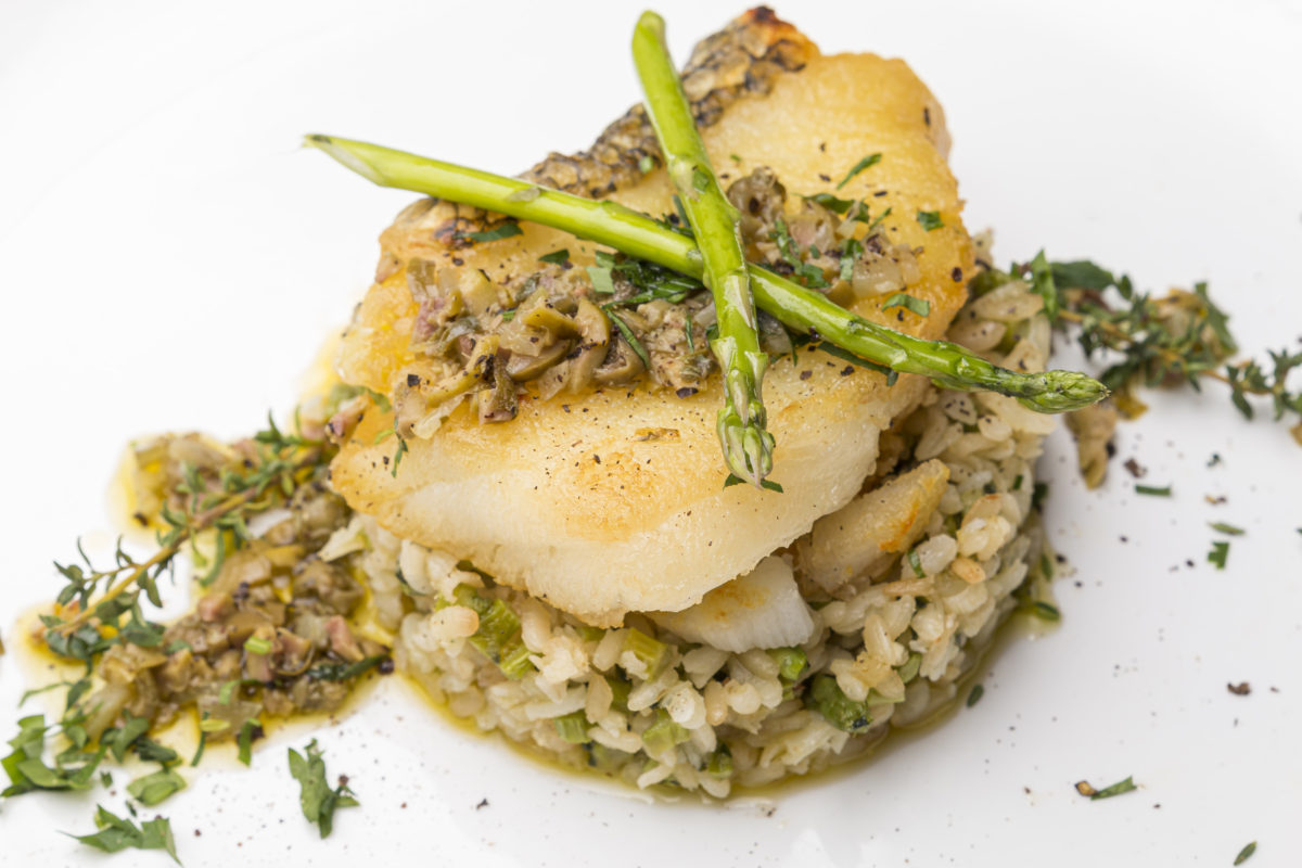 Food Photography - Grilled Fish on Risotto