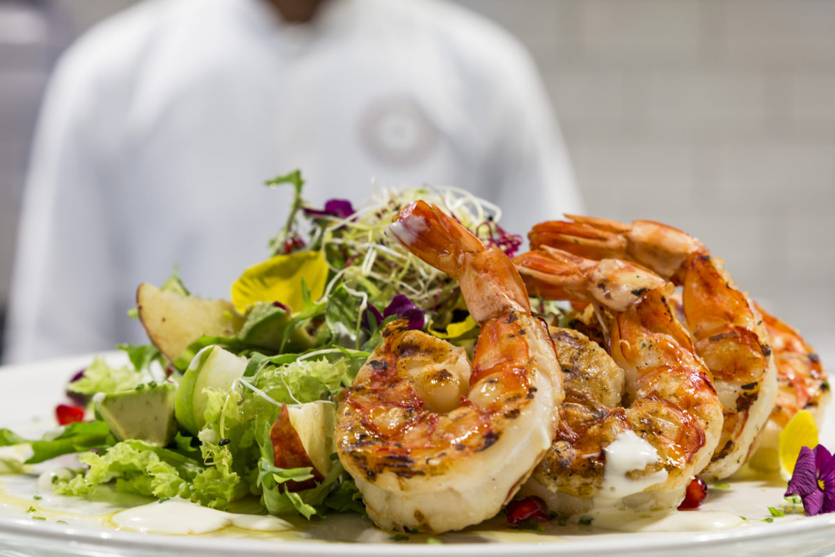 Food Photography - Grilled Jumbo Prawn Salad