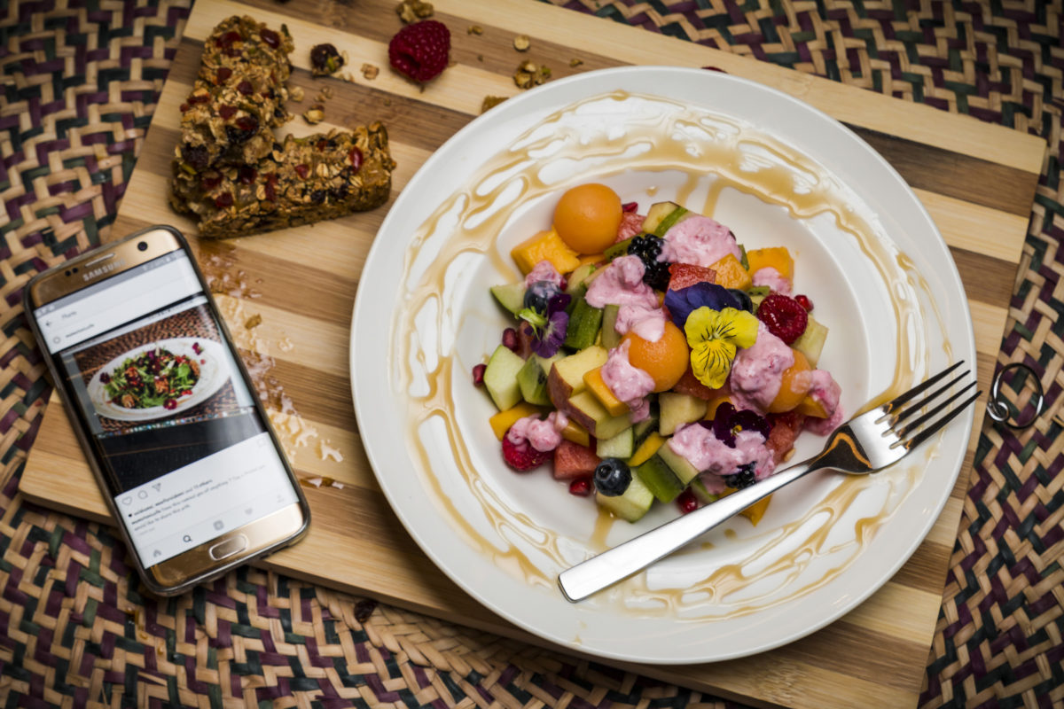 Food Photography - Summer Fruit Salad with Granola Bar