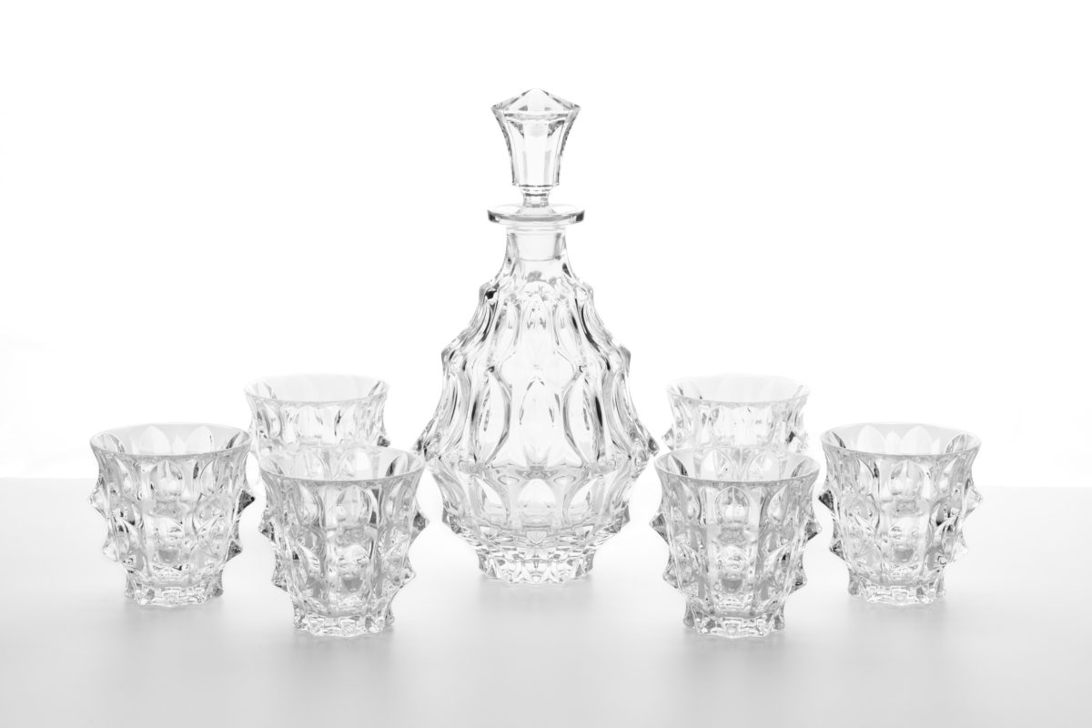 Product Photography - Glassware - Crystal - Decanter - Glasses - White Background